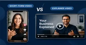 Graphic comparing short-form and explainer video formats.